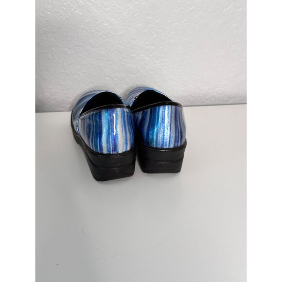 Easy Street Laurie Striped Blue& Silver Women's Clogs Non-Slip Size 5.1/2M - Picture 5 of 8